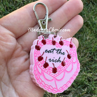 Eat the Rich Cake Keychain or Bag Charm