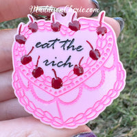 Eat the Rich Cake Keychain or Bag Charm