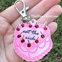 Eat the Rich Cake Keychain or Bag Charm