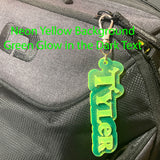 Custom Name Keychain, Acrylic Tag, Personalized Name Clip, Backpack Keychain - Green Ogre Font