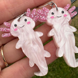 Pink Axolotl Earrings