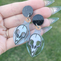 Bird Skull Jar Earrings