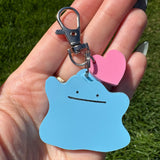 Blue, Purple or Glitter Purple Smiling Blob Keychain Bag Charm