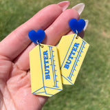 Butter Earrings | Blue | Acrylic Statement Earrings | Hypoallergenic Earrings