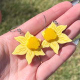 Yellow Daffodil Flower - Acrylic Earrings