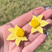 Yellow Daffodil Flower - Acrylic Earrings