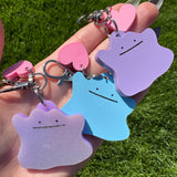 Blue, Purple or Glitter Purple Smiling Blob Keychain Bag Charm