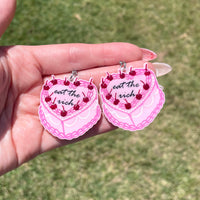 eat the rich | Pink Cake Earrings