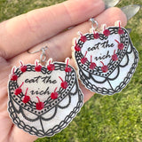 eat the rich | White and Black Cake Shaped Earrings