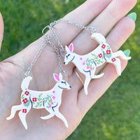 Floral Deer Earrings