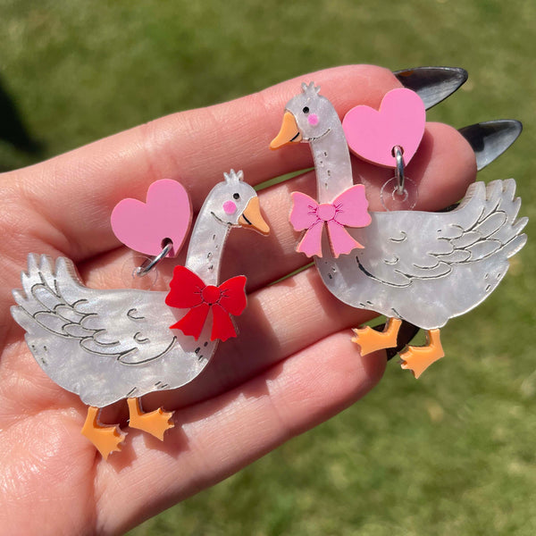 Geese with Bows - Earrings