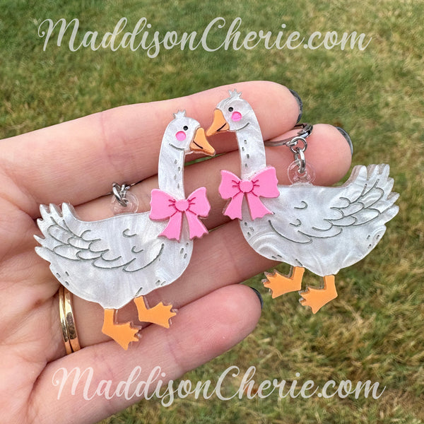 Geese with Bows - Earrings