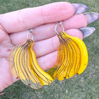 Banana Earrings | Glitter | Acrylic Statement Earrings | Hypoallergenic Earrings