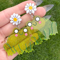 Happy Frog Earrings - Glitter