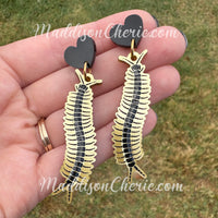 Gold Centipede Earrings