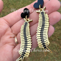 Gold Centipede Earrings