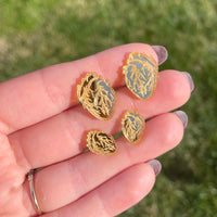 Anatomical Heart Gold Mirrored Earrings - 2 sizes!