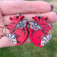 Heart Moth Earrings