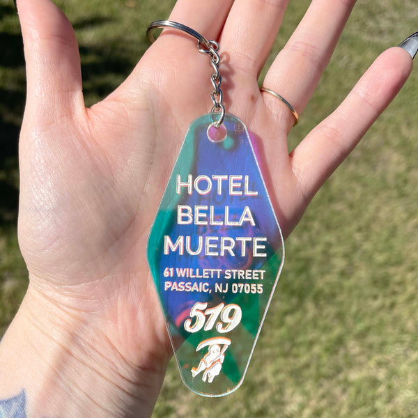 Iridescent Hotel Bella Muerte Keychain