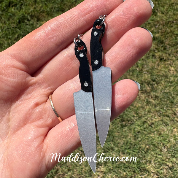 Large FAKE Knife Earrings