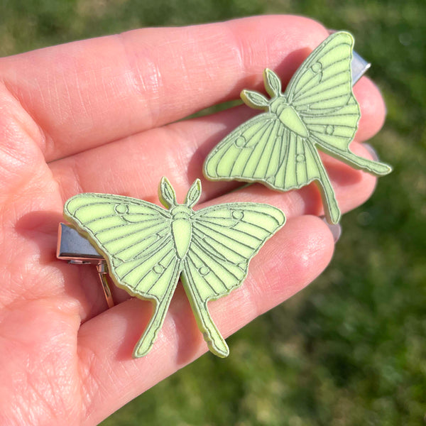 Luna Moth Hair Clips - Set of 2 Clips