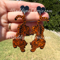 Marbled Orange Tiger Earrings