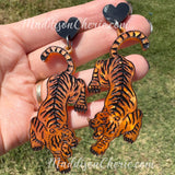 Marbled Orange Tiger Earrings