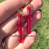 Mini Demon Blood Sword Dangle Earrings