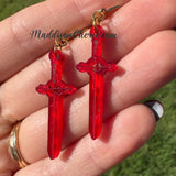 Mini Demon Blood Sword Dangle Earrings