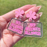 No Weenies Allowed - Glitter Earrings