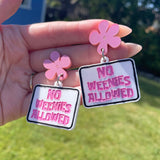 No Weenies Allowed - White Earrings