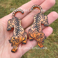 Marbled Orange Tiger Hair Clips - Set of 2 Clips