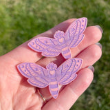 Pastel Heart Moth Hair Clips