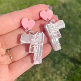 Pink Gun Earrings
