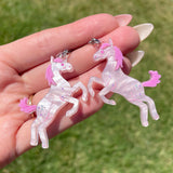 Pink Pony Earrings | Acrylic Statement Earrings | Hypoallergenic Earrings