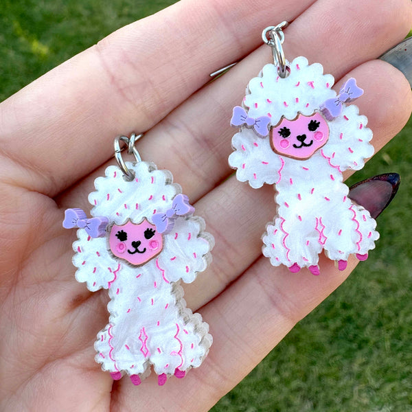 Poodle Earrings | Acrylic Statement Earrings | Hypoallergenic Earrings