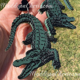 Big Green Crocodile Earrings