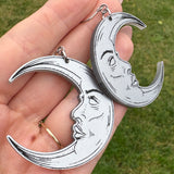 Silver Crescent Moon Earrings