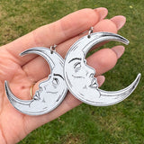 Silver Crescent Moon Earrings