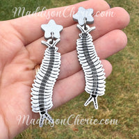 Silver Centipede Earrings