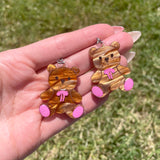 Teddy Bear - Acrylic Earrings