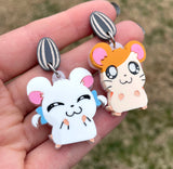 Bijou and Hamtaro Earrings - With Sunflower Seed Posts