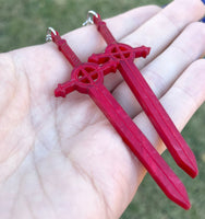 Marbled Demon Blood Sword Earrings