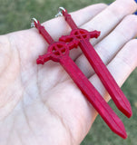 Marbled Demon Blood Sword Earrings