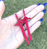 Marbled Demon Blood Sword Earrings