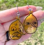 Glittery Lemongrab Dangle Earrings