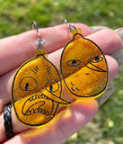 Glittery Lemongrab Dangle Earrings