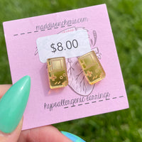 CLEARANCE - Gold Gameboy Stud Earrings