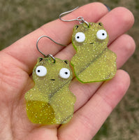 Glitter Green Toy - Dangle Earrings