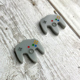 N64 Controller Stud Earrings - Light Grey